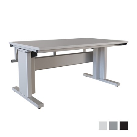 Bostontec Electric Height Adjust Workbench, 36"d X 60"w, 1,200 lb cap, Laminate Top, Leveler Glide Feet, BLK PBH3660-FA36I-3M3660 - B